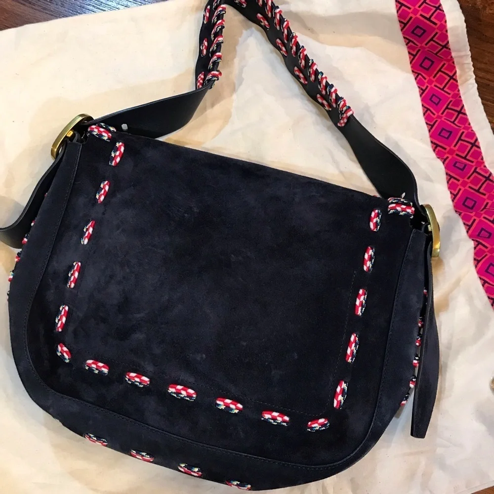 Tory Burch navy suede